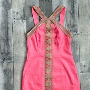 Lilly Pulitzer dress, pink gold zip back new with tags size 00
